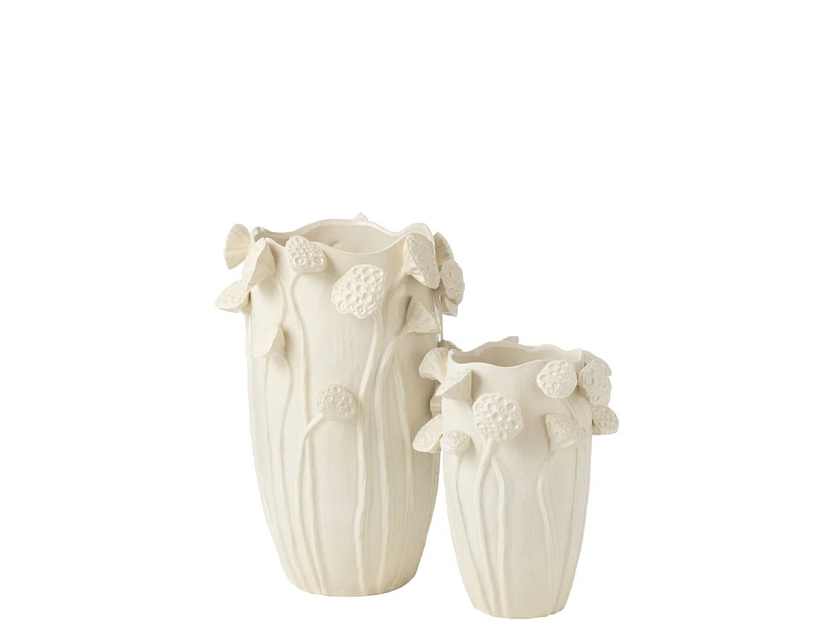 Vase Déco Lotus en Argile "Botanica" 51cm Beige