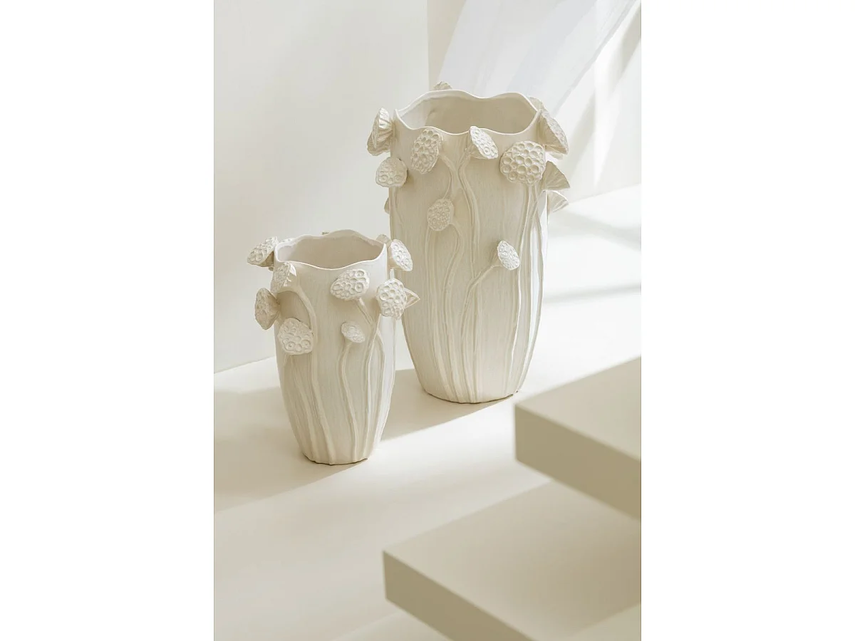Vase Déco Lotus en Argile "Botanica" 51cm Beige