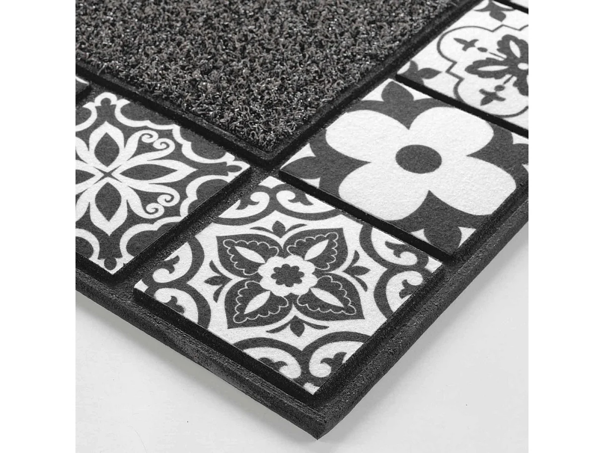 Tapis d'Entrée Déco "Carociment" 45x75cm Gris