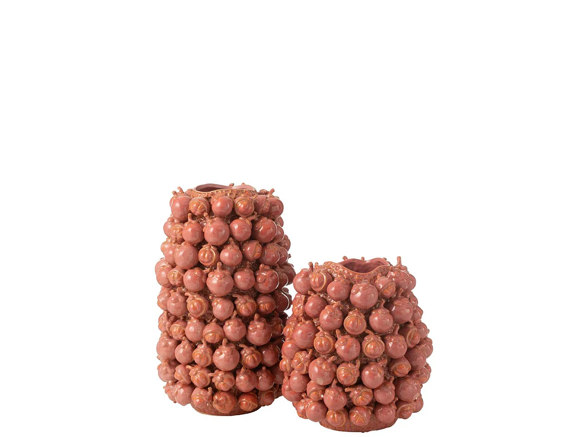 Vase Déco en Argile "Botanica" 36cm Cuivre Rose