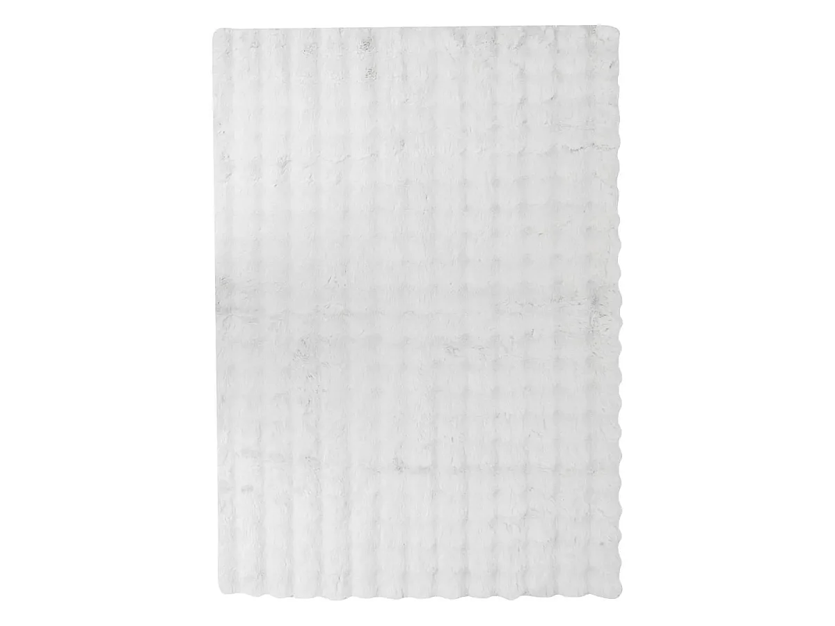 Tapis Imitation Fourrure 3D "Zephy" 120x170cm Blanc