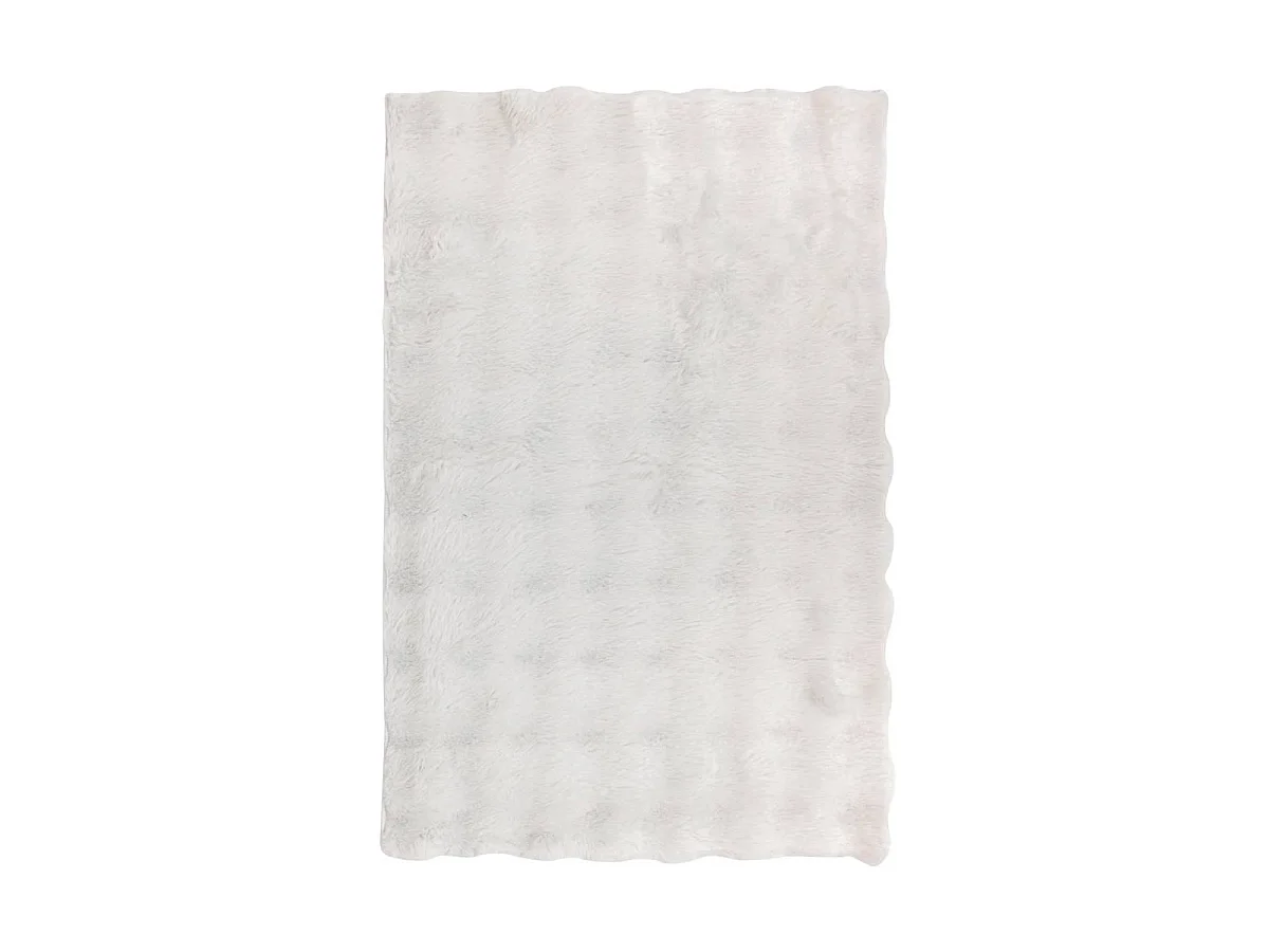 Tapis Imitation Fourrure 3D "Zephy" 60x90cm Blanc