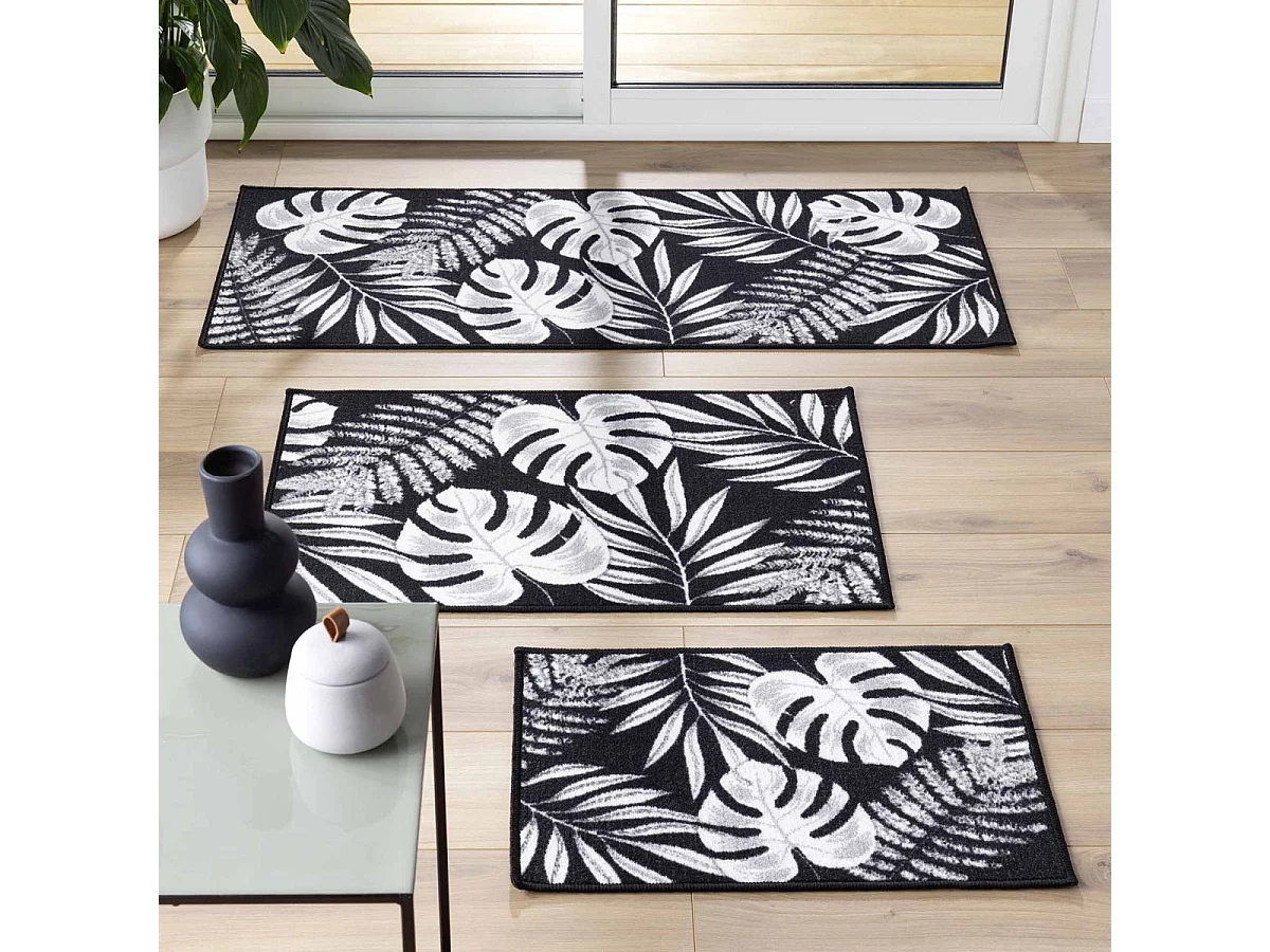 Tapis Imprimé "Amber" 40x60cm Noir