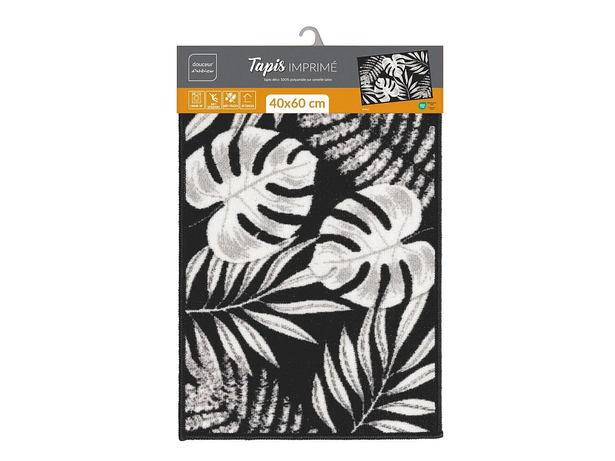 Tapis Imprimé "Amber" 40x60cm Noir