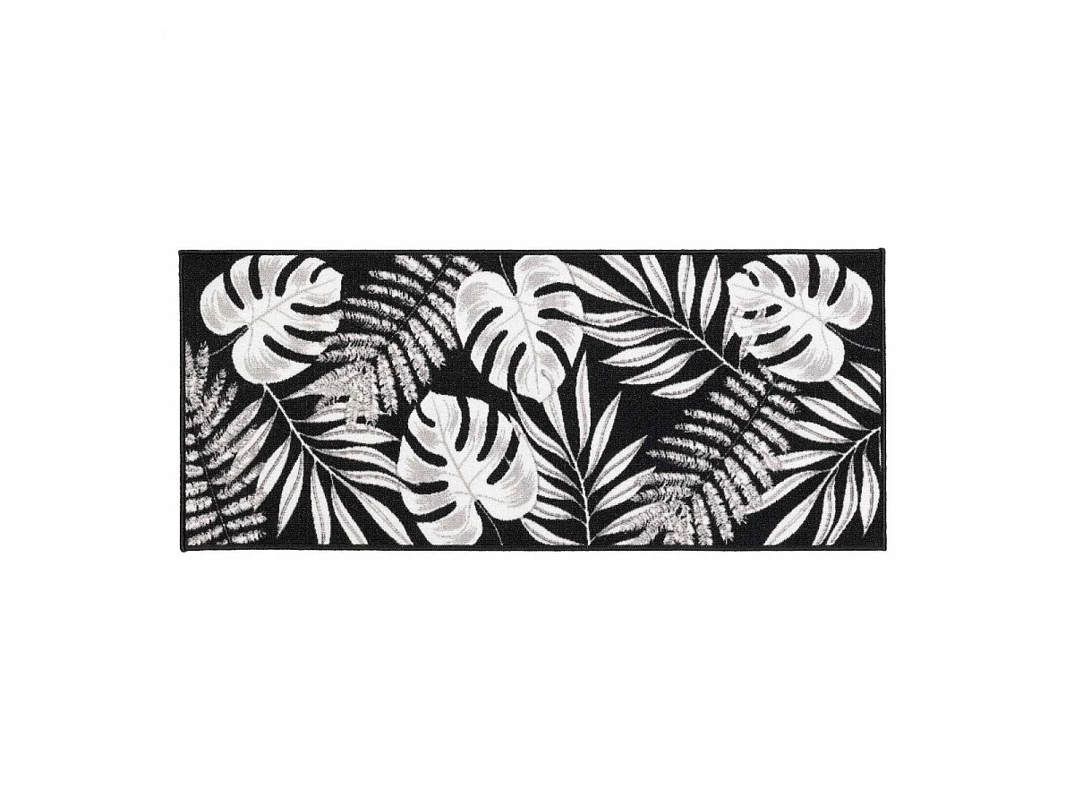 Tapis Imprimé "Amber" 50x120cm Noir