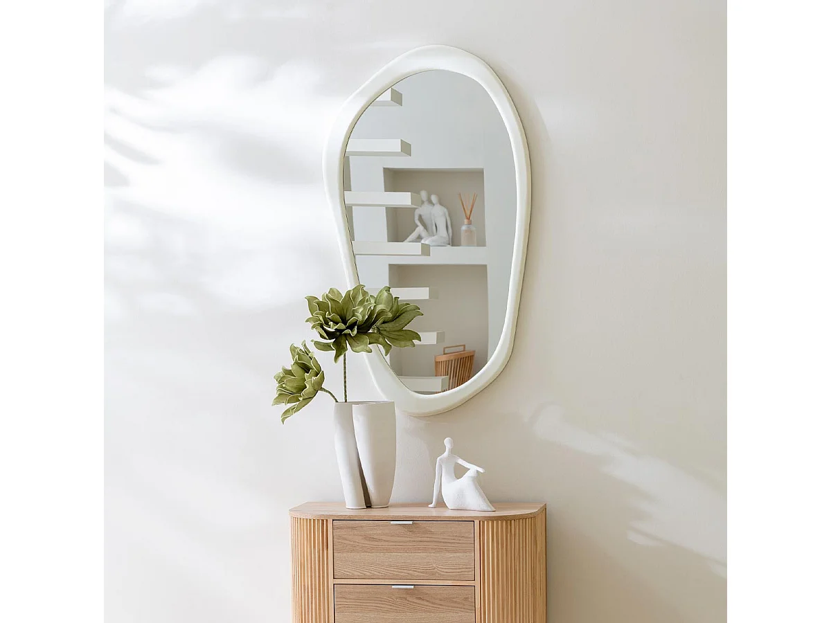 Miroir Mural Design "Moderna" 120cm Blanc