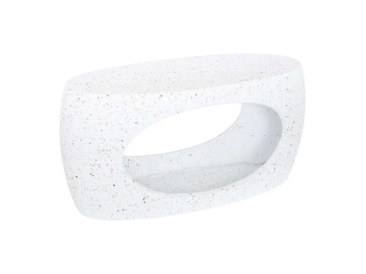 Table Basse Ovale "Narlon" 80cm Blanc