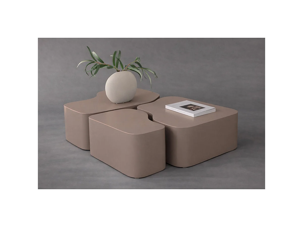 Lot de 3 Tables Basses "Nordland" 92cm Marron