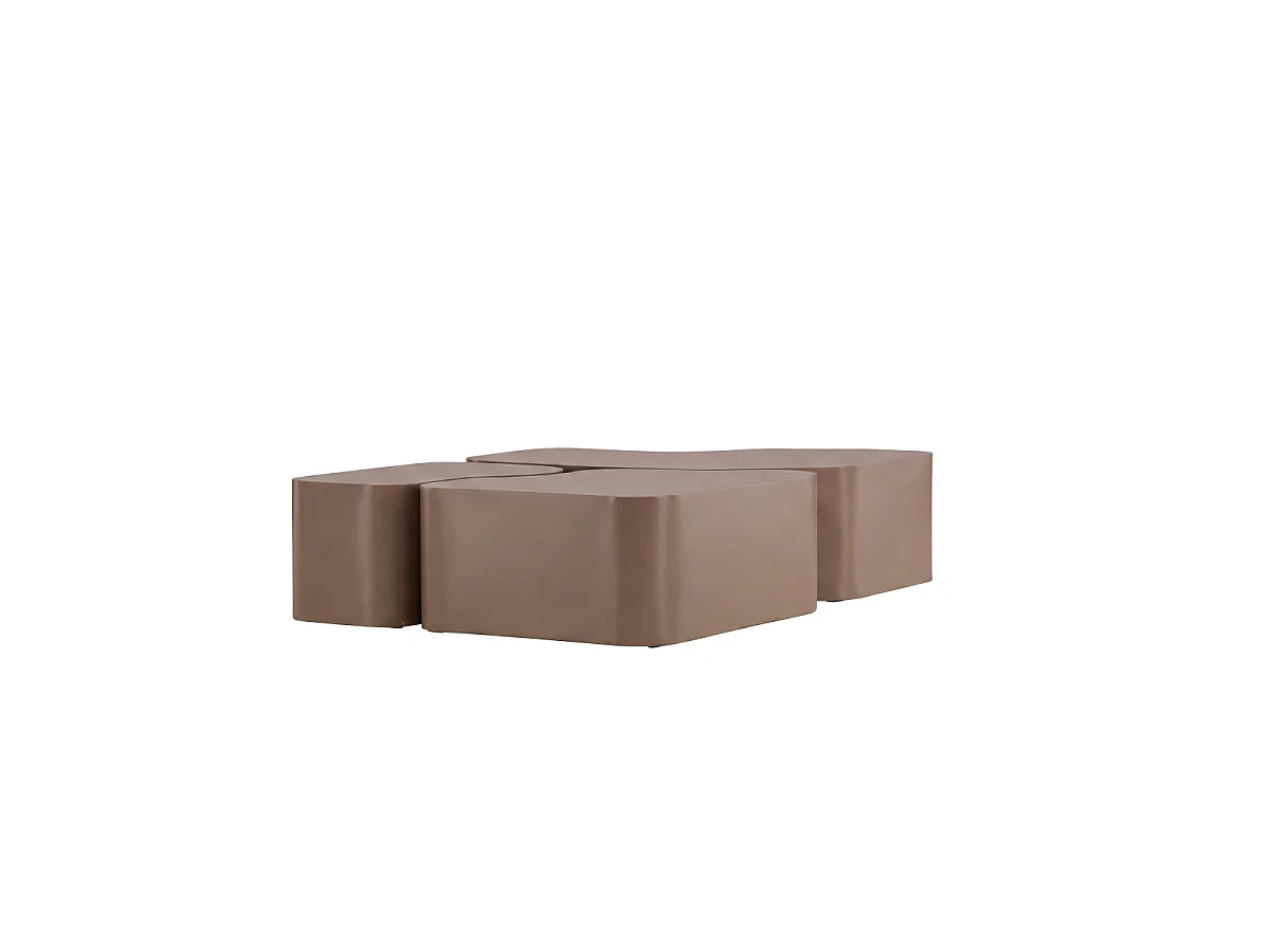 Lot de 3 Tables Basses "Nordland" 92cm Marron