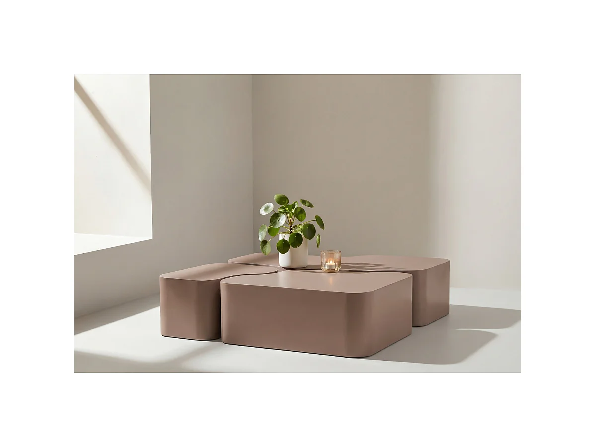 Lot de 3 Tables Basses "Nordland" 92cm Marron