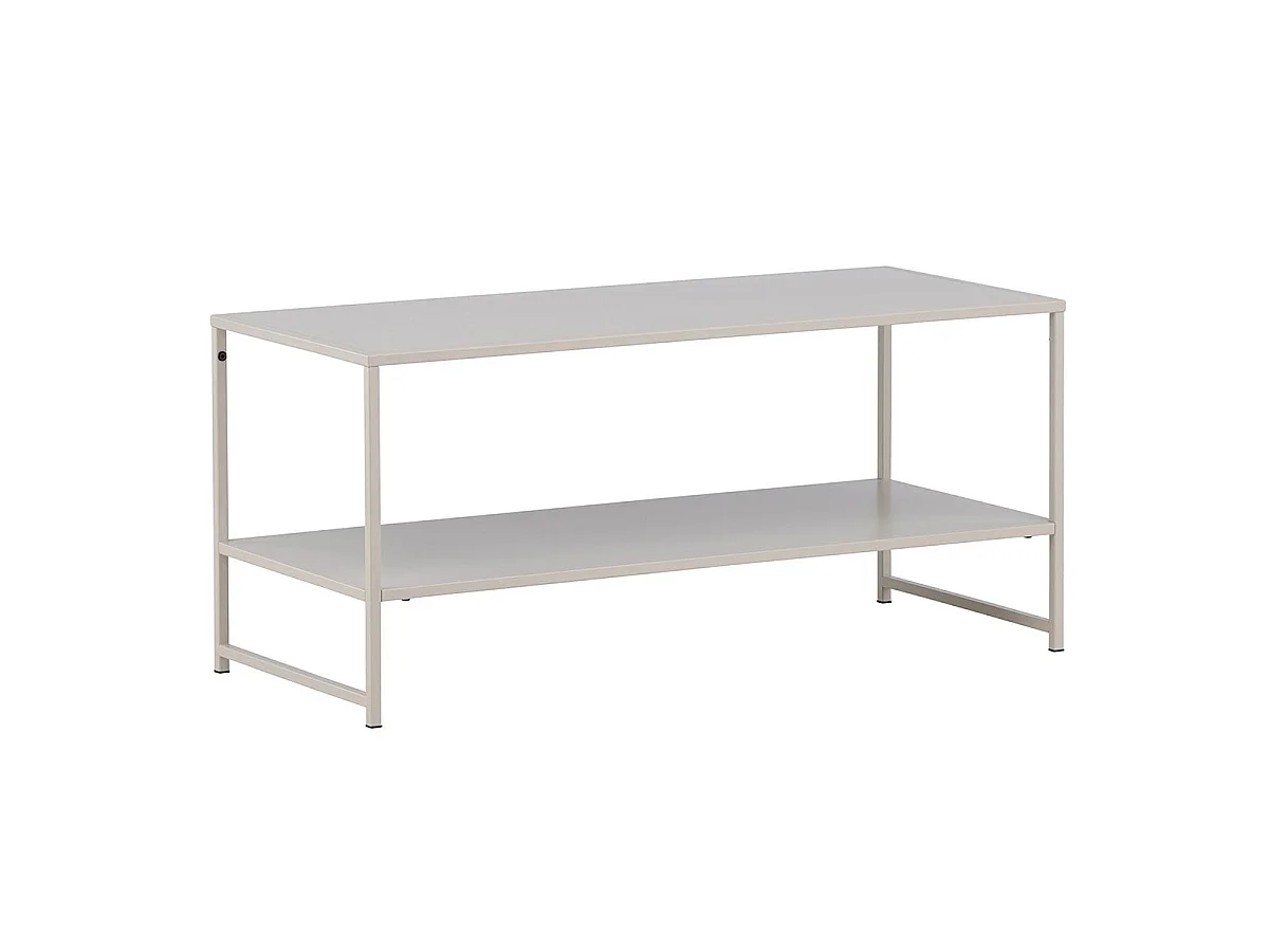 Table Basse Avec Étagère "Staal" 102cm Beige