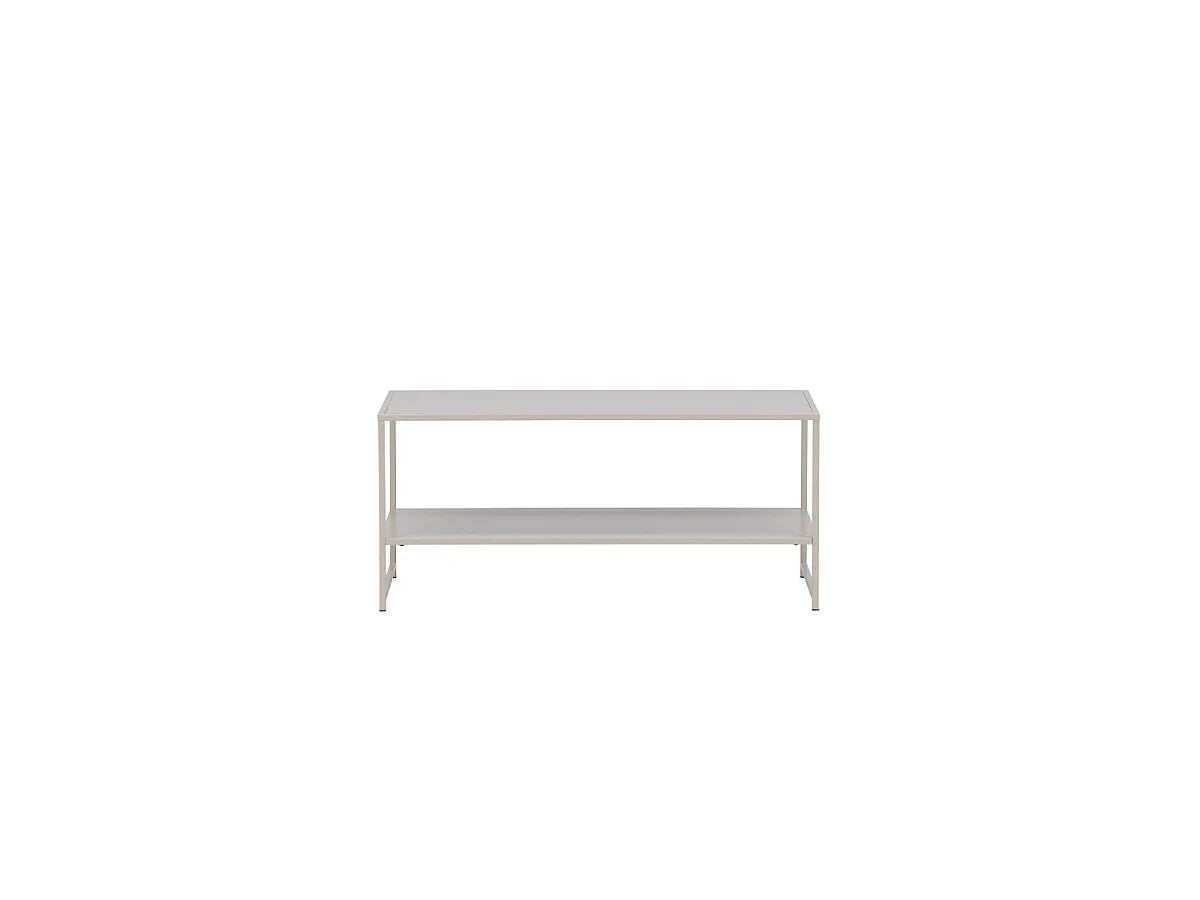 Table Basse Avec Étagère "Staal" 102cm Beige