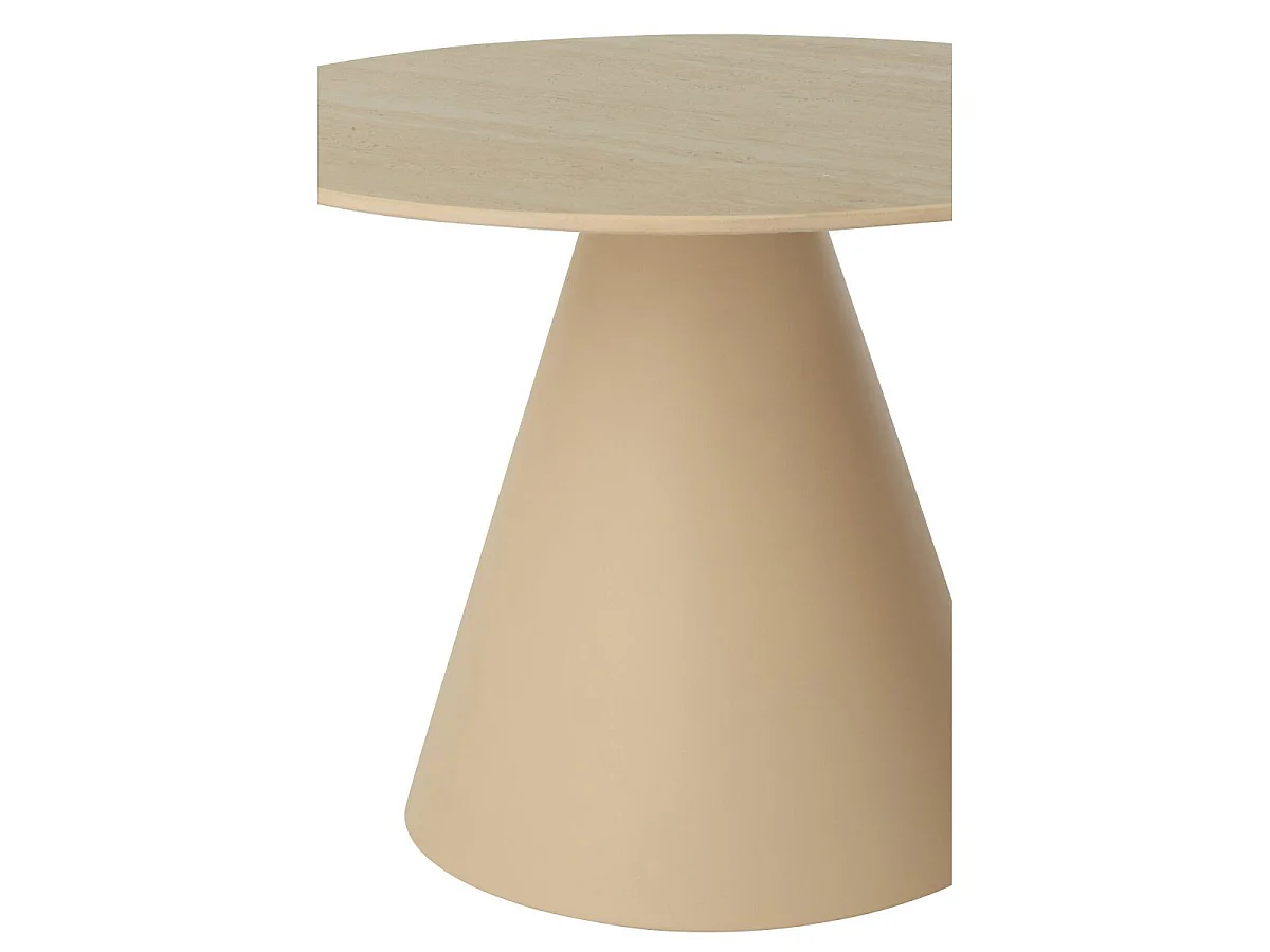 Lot de 2 Tables Basses en Métal "Cône" 60cm Beige