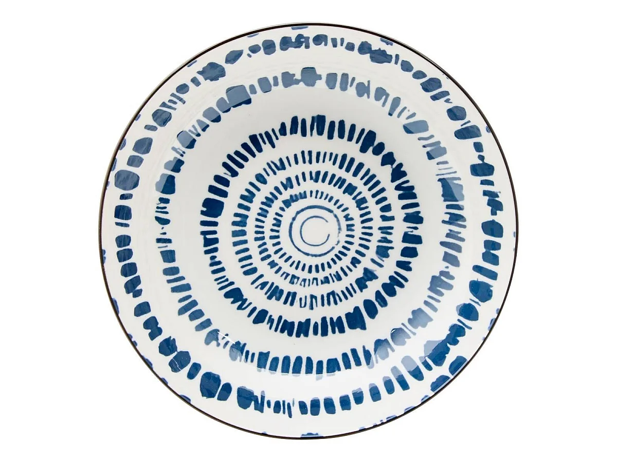 Lot de 6 Assiettes Creuses "Umami Rayon" 20cm Bleu