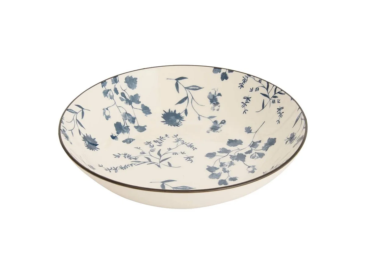 Lot de 6 Assiettes Creuses "Umami Fleur" 20cm Bleu