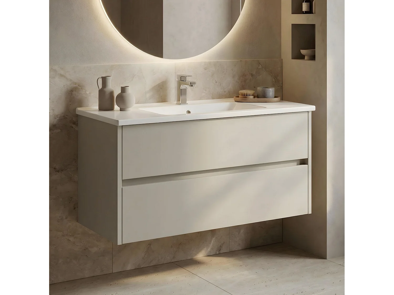 Meuble Vasque "Arno 100" - 100 x 45 x 52 cm - Cashmere