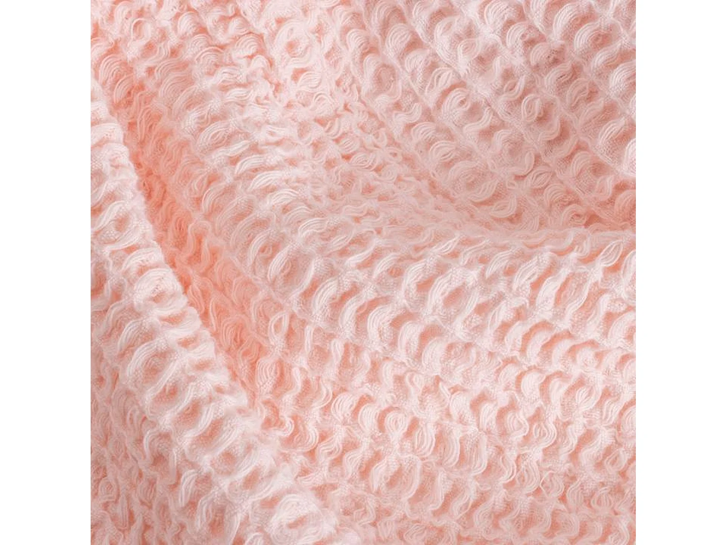 Couverture plaid 100% coton rose pâle avec pompons 130x170cm ARNISKA - SACASA