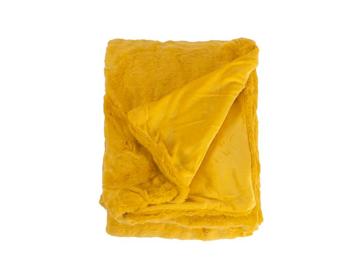 Couverture plaid jaune 130x160cm MINNOR - SACASA