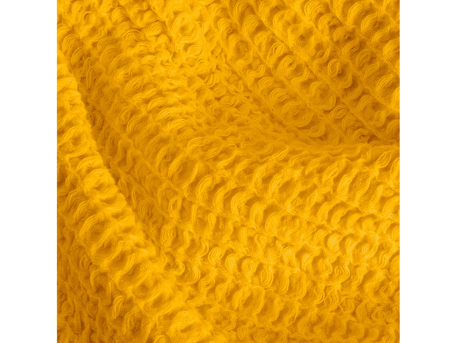 Couverture plaid jaune en coton 100% avec franges 130x170 cm ARNISKA - SACASA