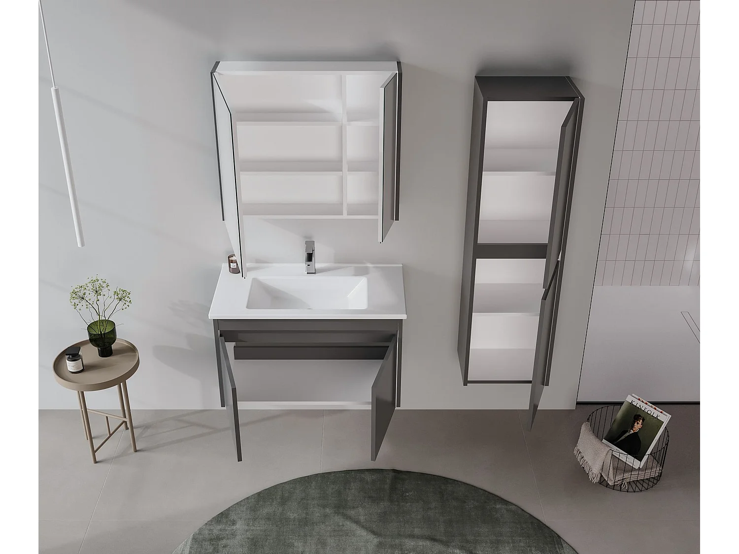 Meuble Vasque "Arno 85" - 85 x 45 x 52 cm - Grey