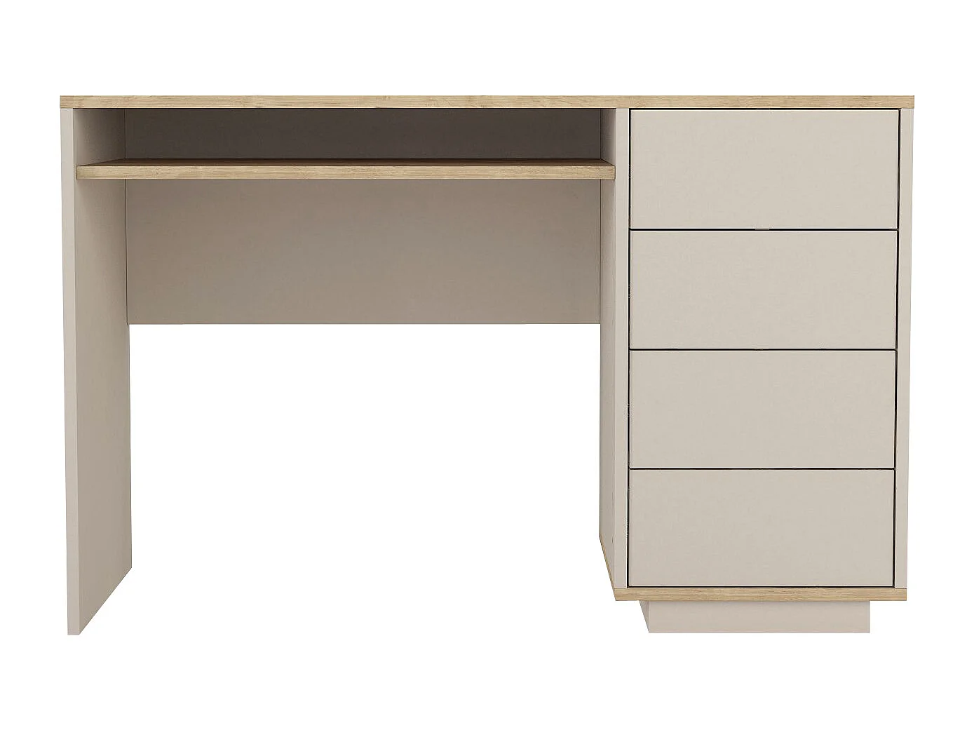 Bureau avec 4 tiroirs et 1 niche – Beige et naturel – LOTULA