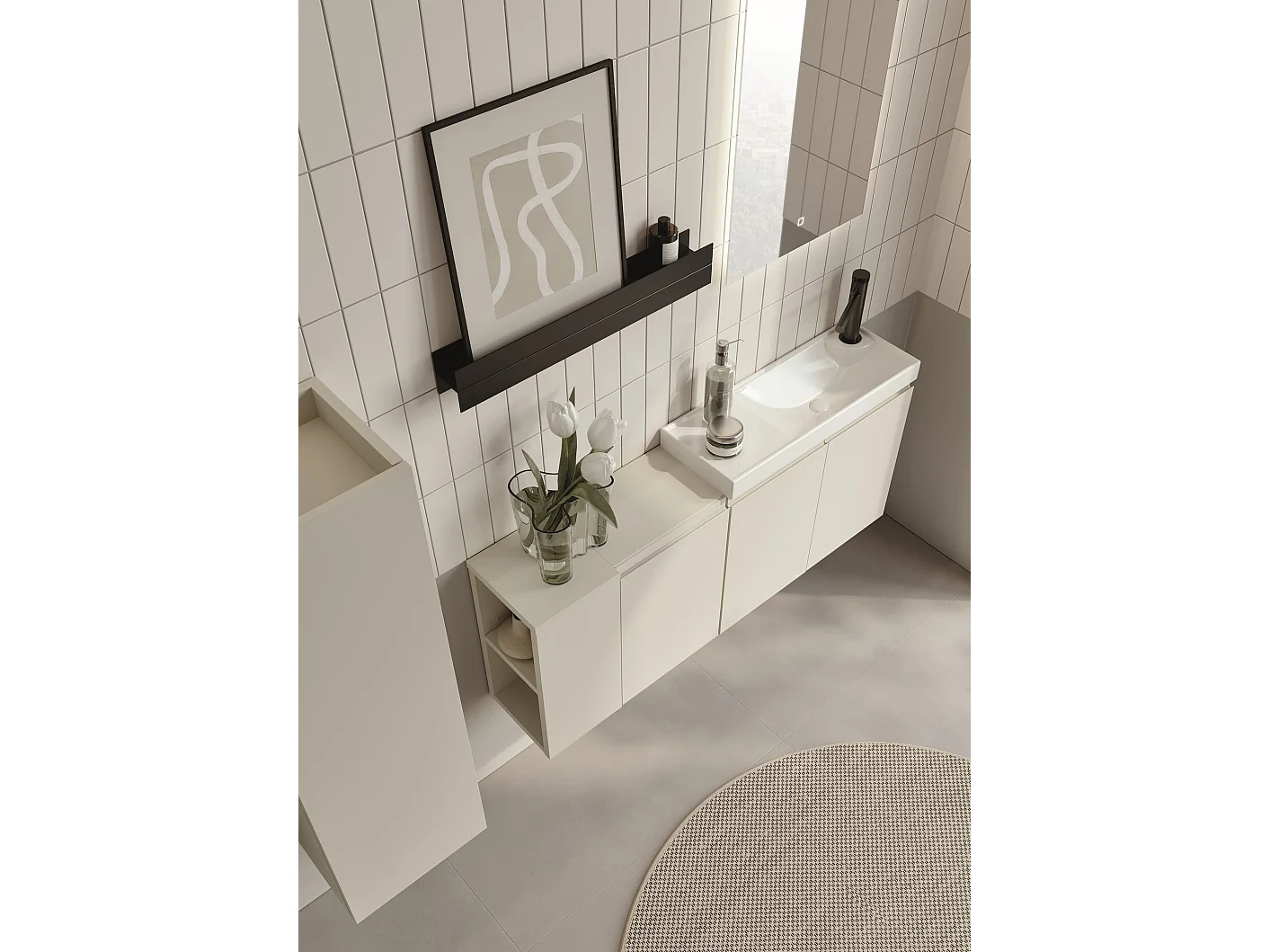 Meuble Vasque "Ferla 110" - 110 x 22 x 45 cm - Matte Cashmere