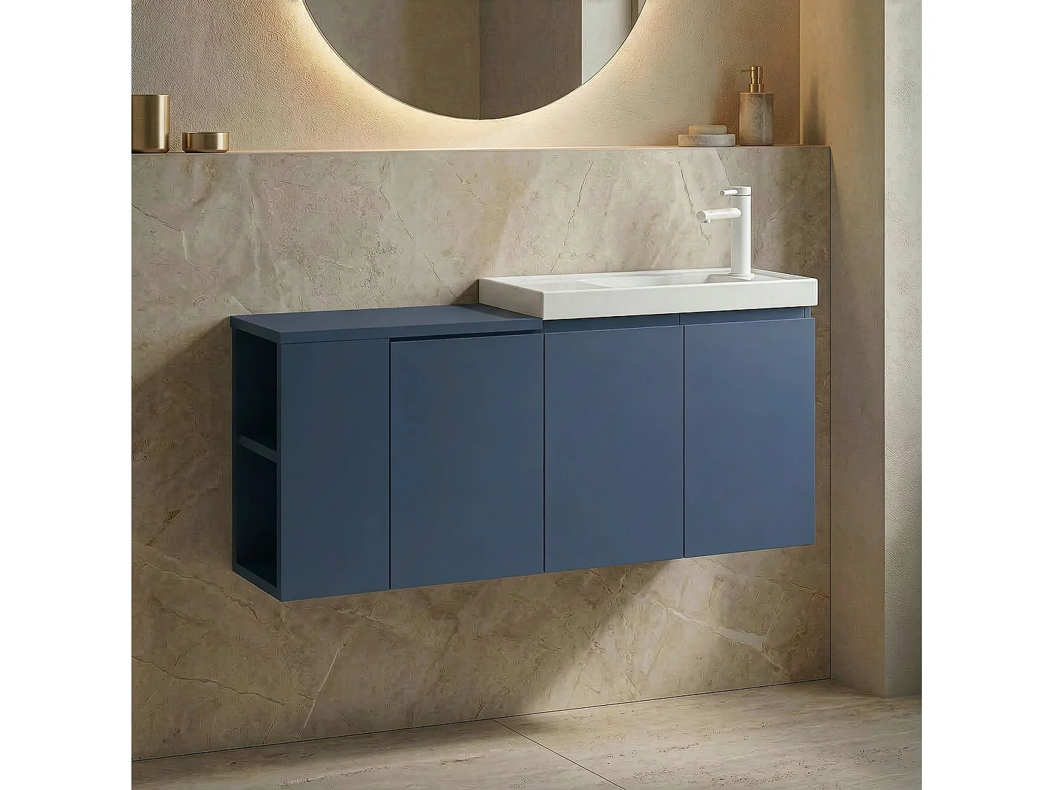 Meuble Vasque "Ferla 110" - 110 x 22 x 45 cm - Petrol Blue