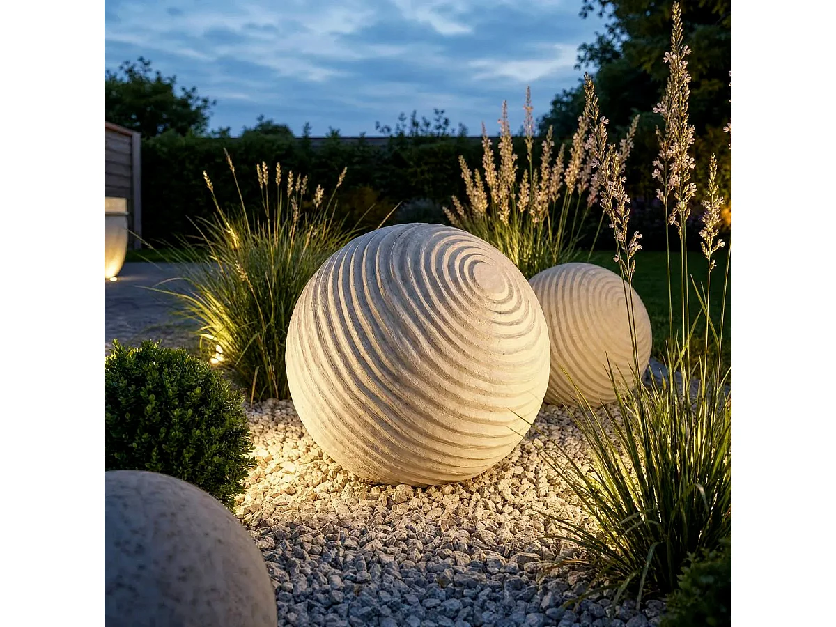Boule Déco Extérieur "Bili" 40cm Blanc