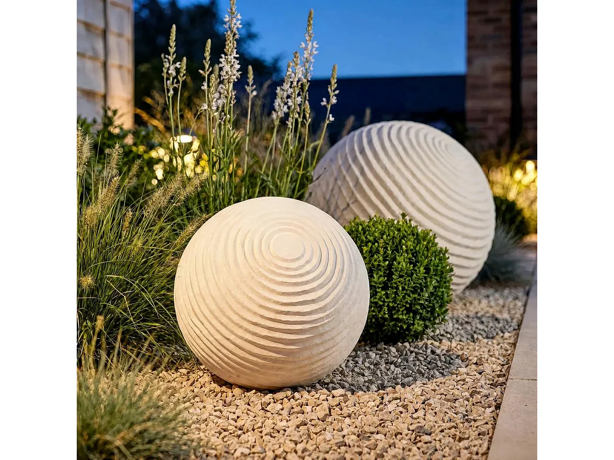 Boule Déco Extérieur "Bili" 33cm Blanc