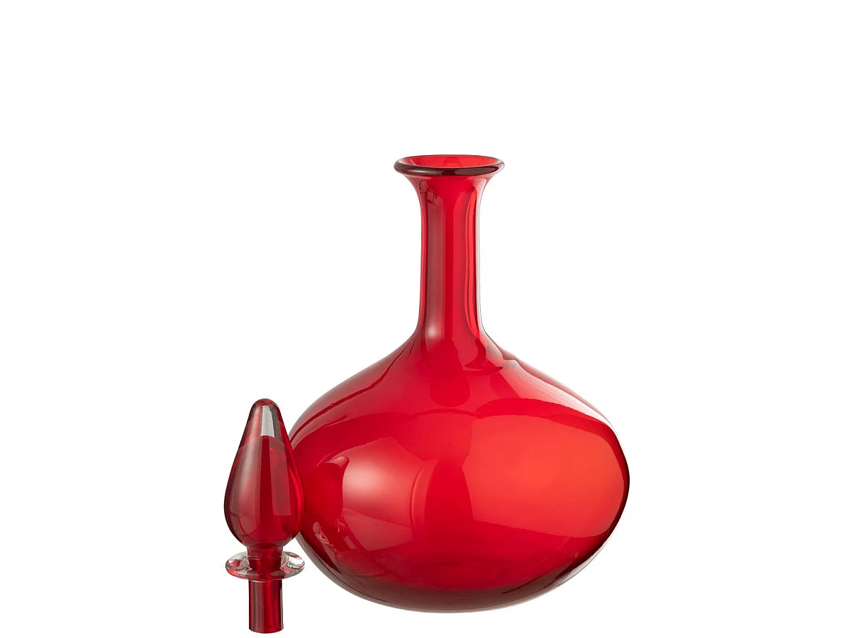 Vase Bouchon en Verre "Herschel" 33cm Rouge