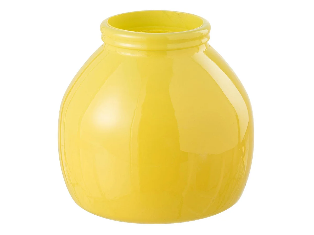 Vase Déco en Verre "Cocoon" 20cm Jaune