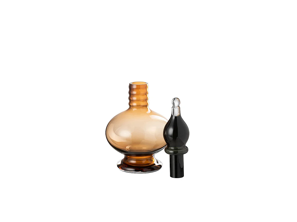 Vase Bouchon Fiole en Verre "Jo" 38cm Marron