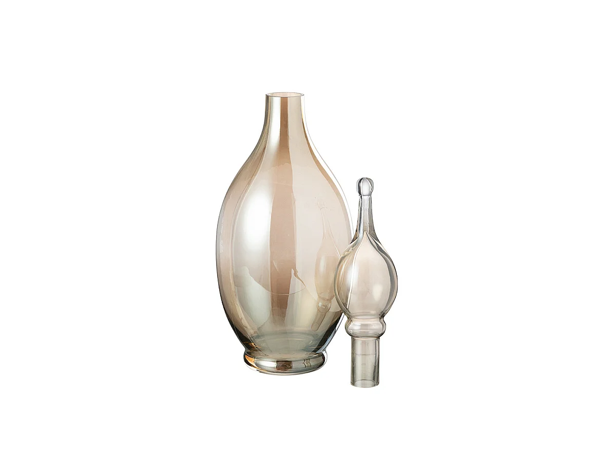 Vase Bouchon Fiole en Verre "Jo" 53cm Beige