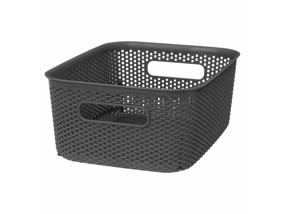 Panier de Rangement "Crochet" 10cm Gris Anthracite