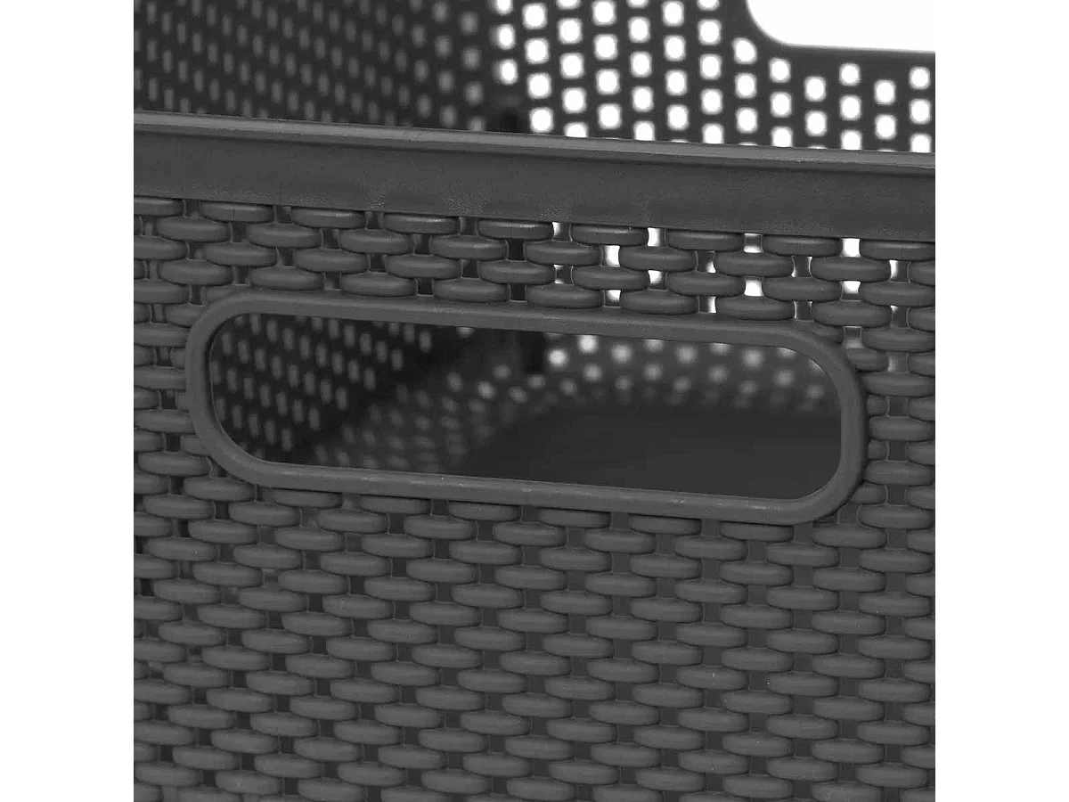 Panier de Rangement "Crochet" 10cm Gris Anthracite