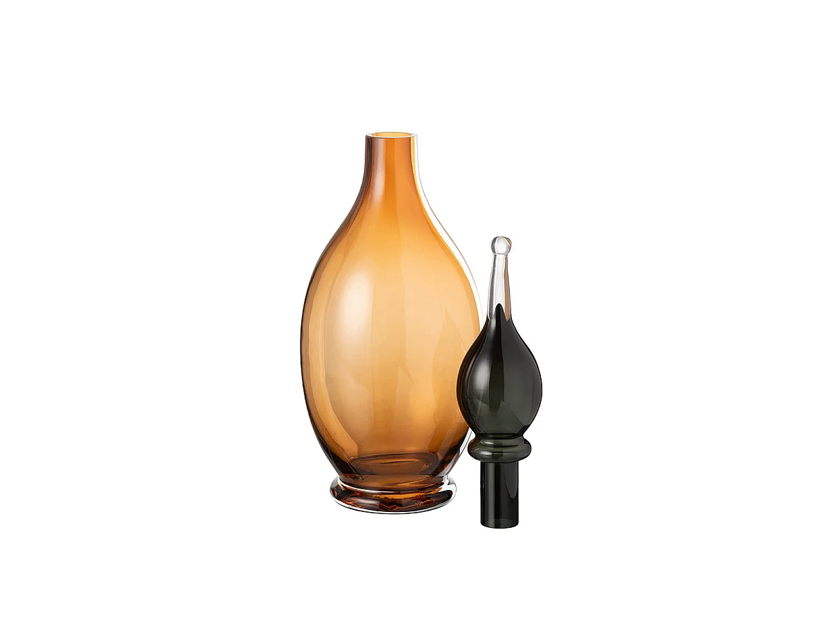 Vase Bouchon Fiole en Verre "Jo" 53cm Marron
