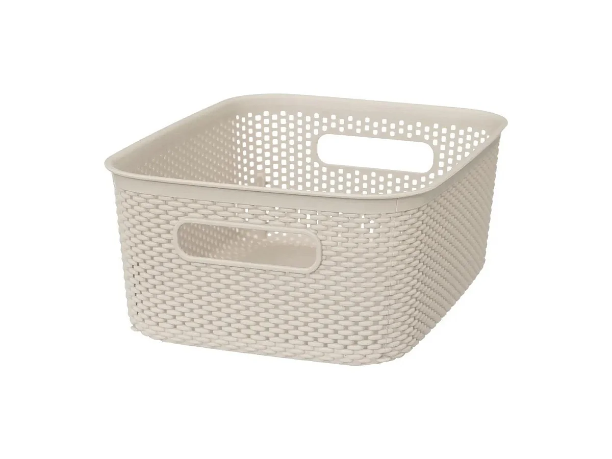 Panier de Rangement "Crochet" 10cm Beige Lin