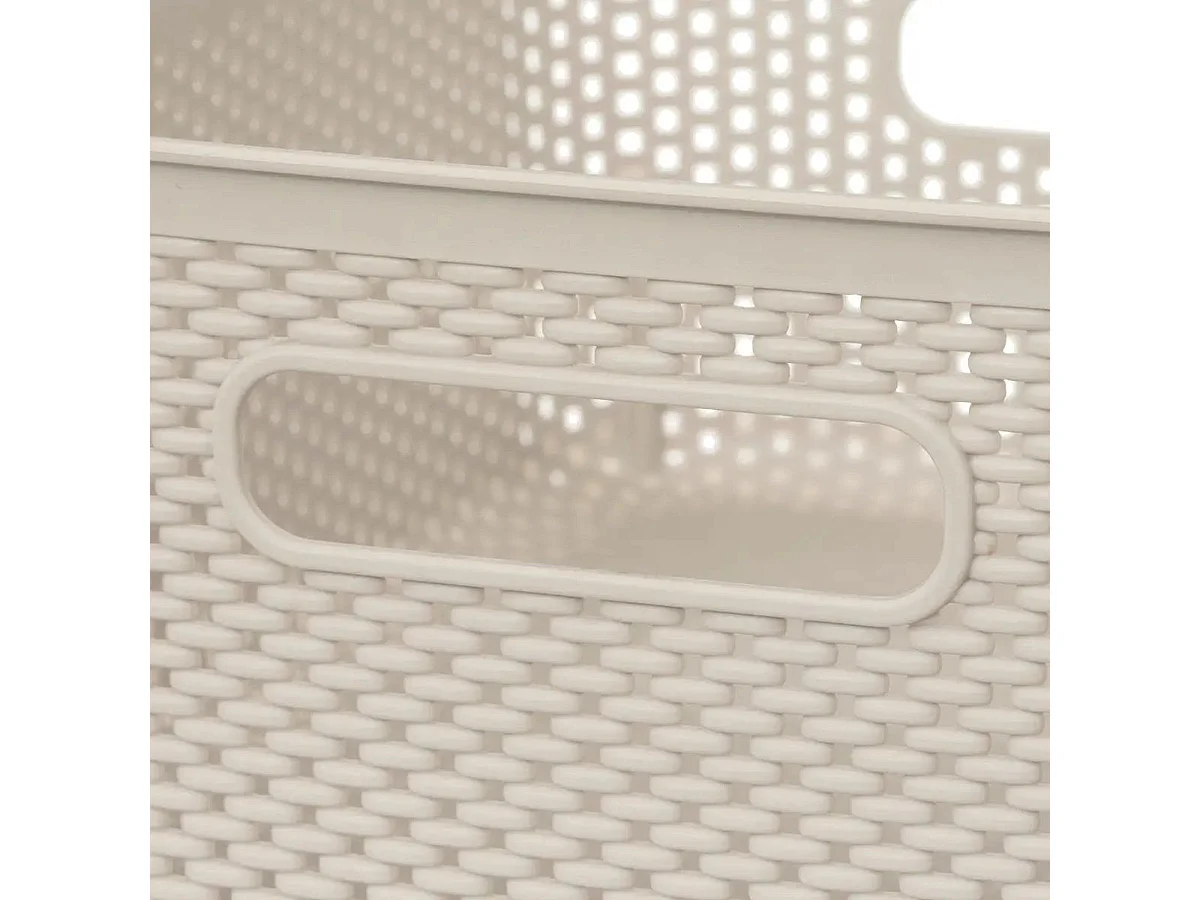 Panier de Rangement "Crochet" 10cm Beige Lin