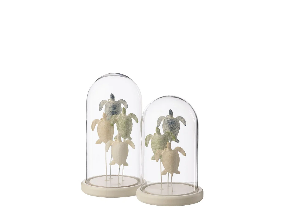 Cloche Déco en Verre "Turtle" 26cm Multicolore
