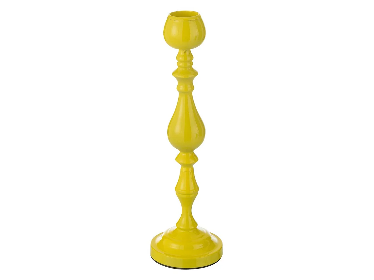 Bougeoir en Métal "Monarchy" 47cm Jaune