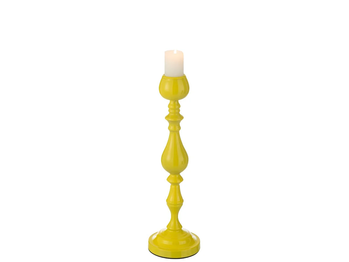 Bougeoir en Métal "Monarchy" 47cm Jaune