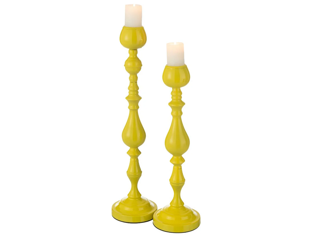 Bougeoir en Métal "Monarchy" 47cm Jaune