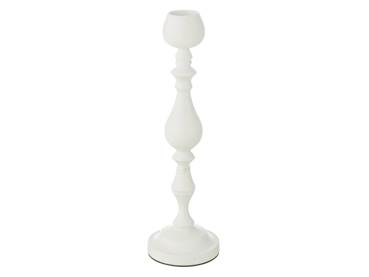 Bougeoir en Métal "Monarchy" 47cm Blanc