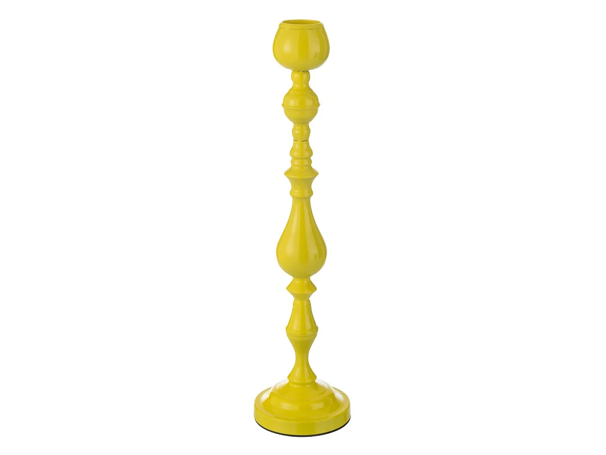Bougeoir en Métal "Monarchy" 57cm Jaune