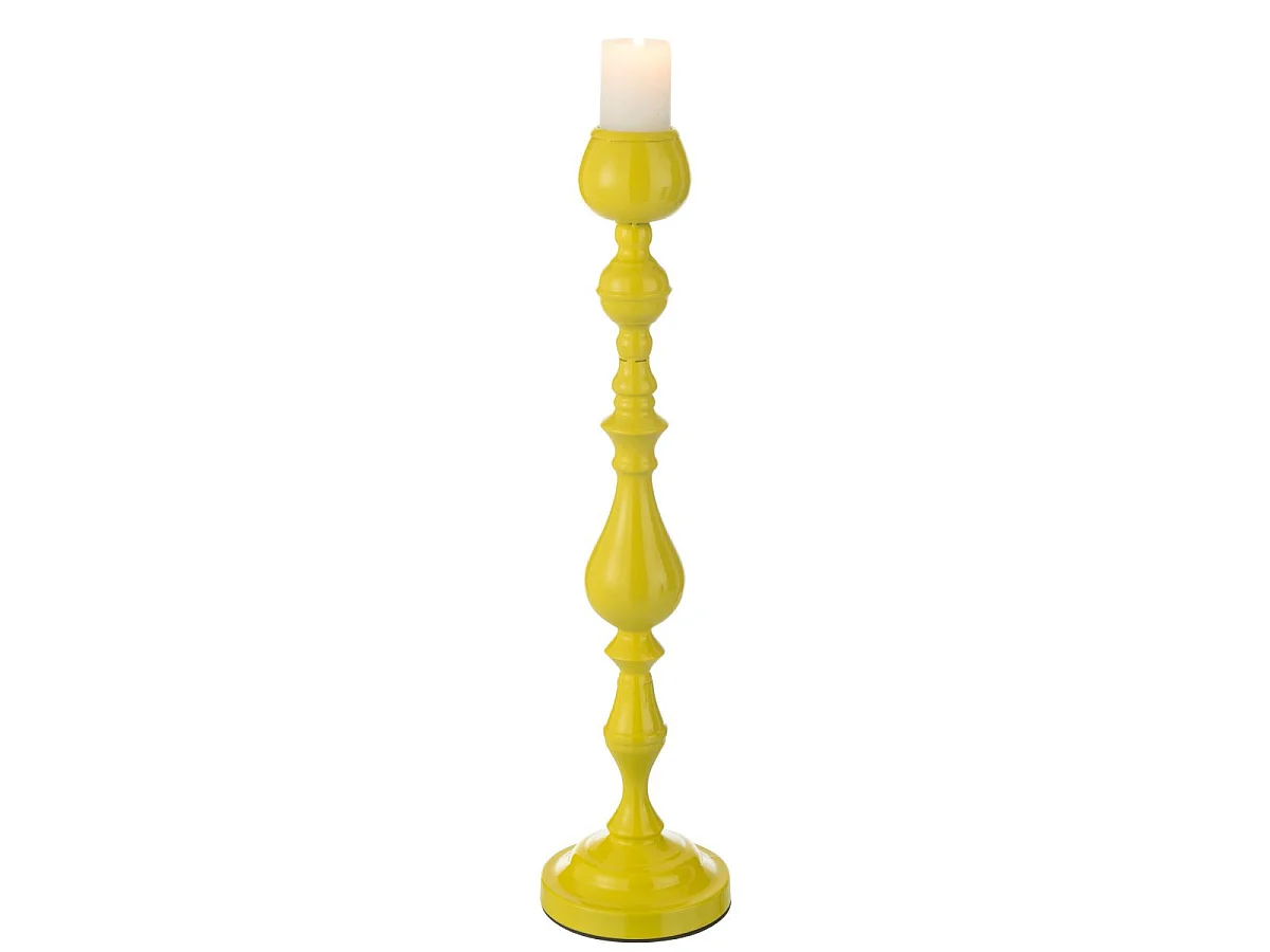 Bougeoir en Métal "Monarchy" 57cm Jaune