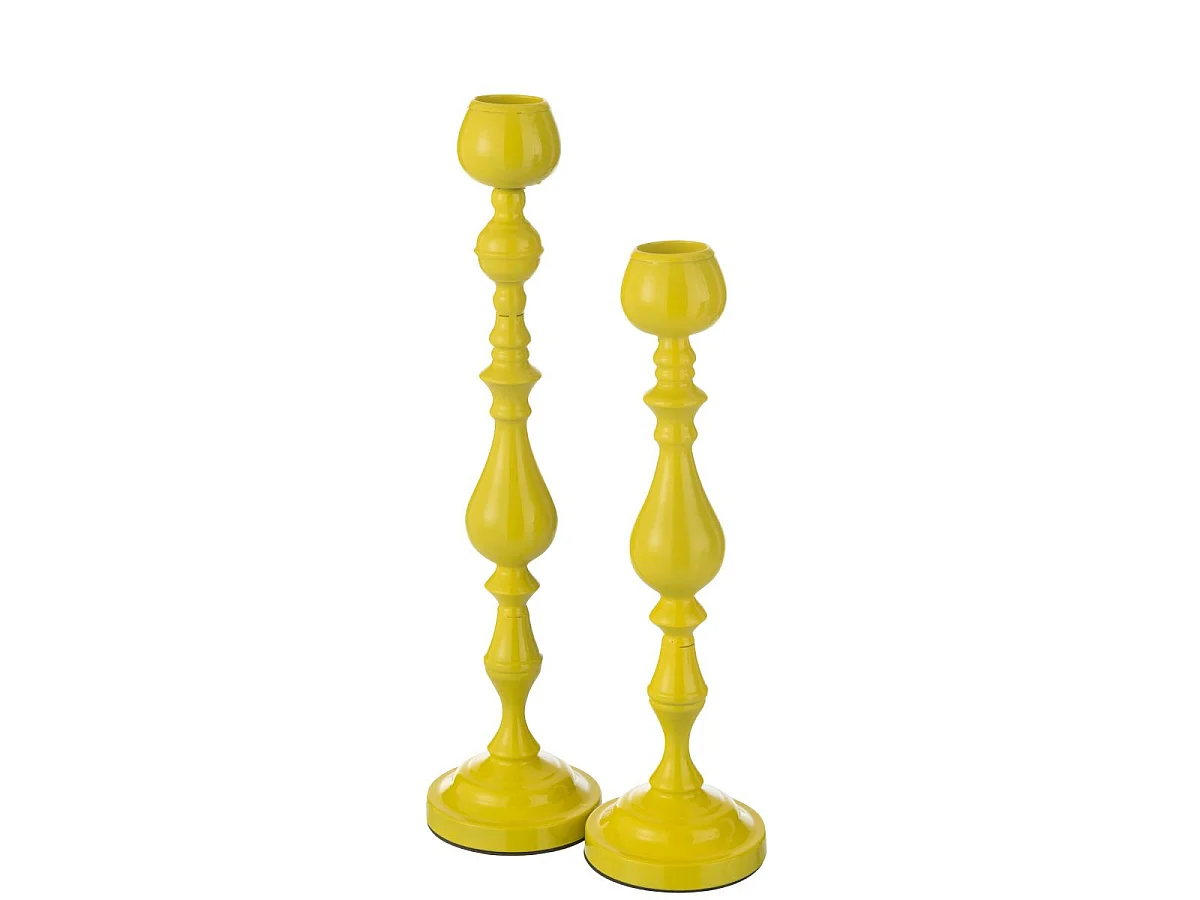 Bougeoir en Métal "Monarchy" 57cm Jaune
