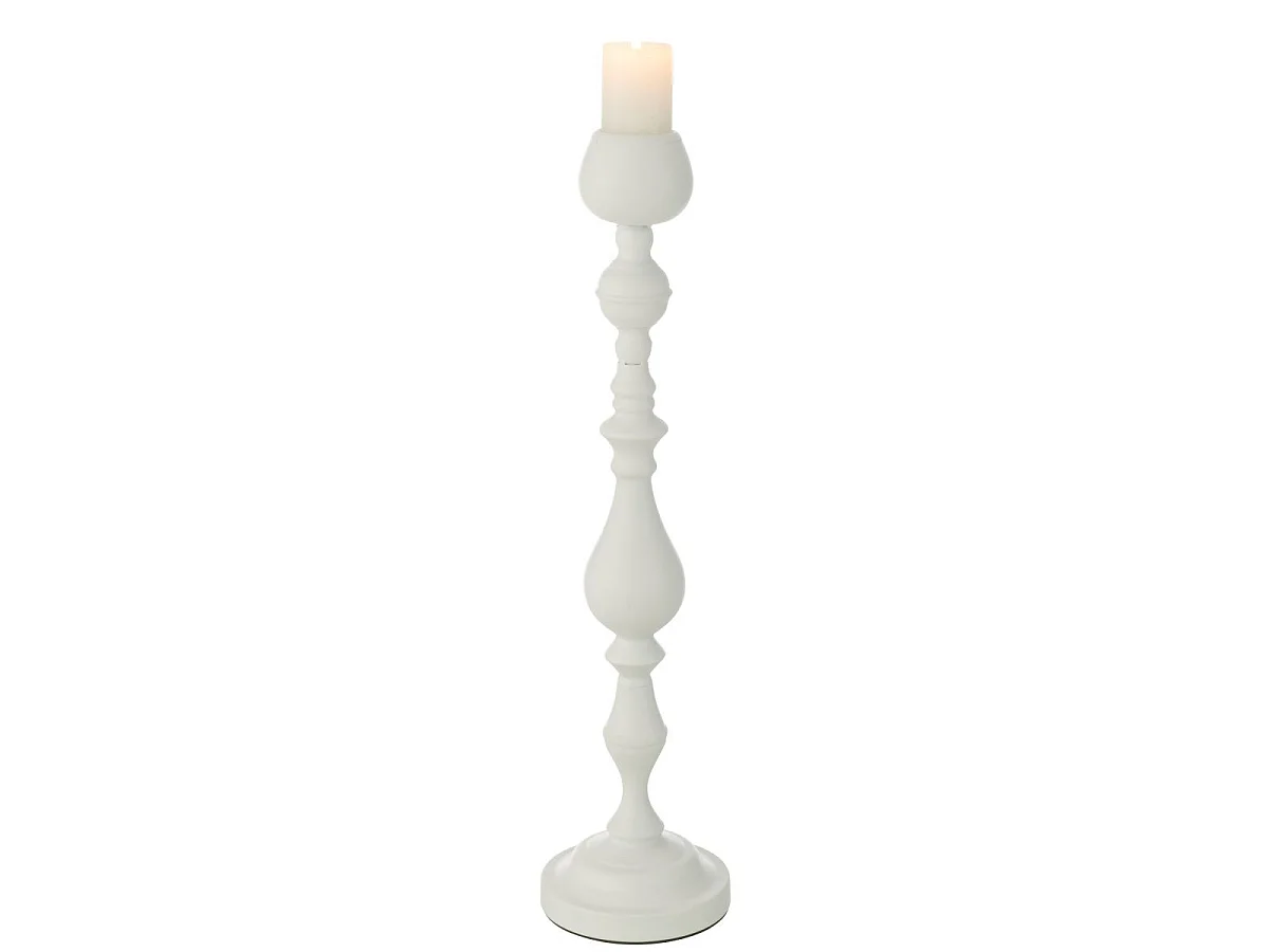 Bougeoir en Métal "Monarchy" 57cm Blanc
