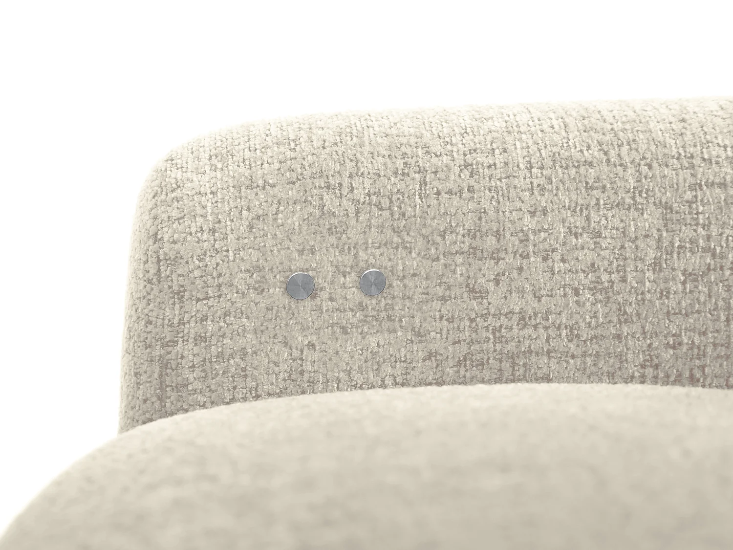 Canapé d'angle droit avec assise coulissante électrique en tissu chiné beige RONILIA