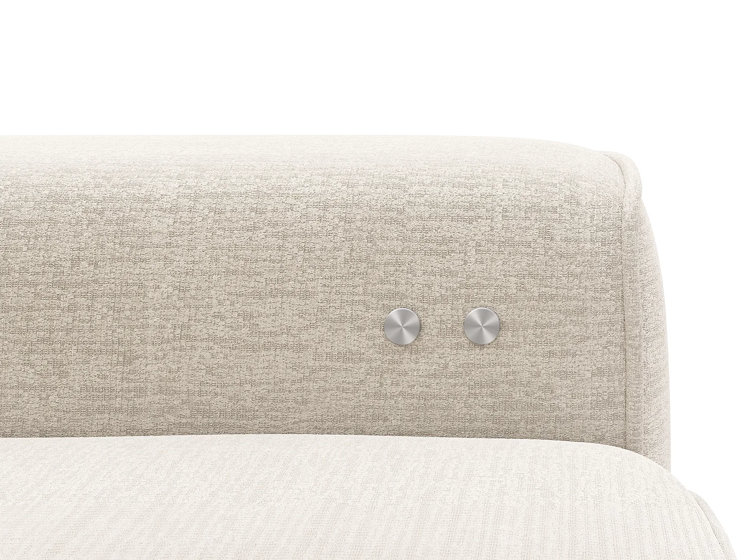 Canapé d'angle gauche avec assise coulissante électrique en tissu chenille beige TONALIO