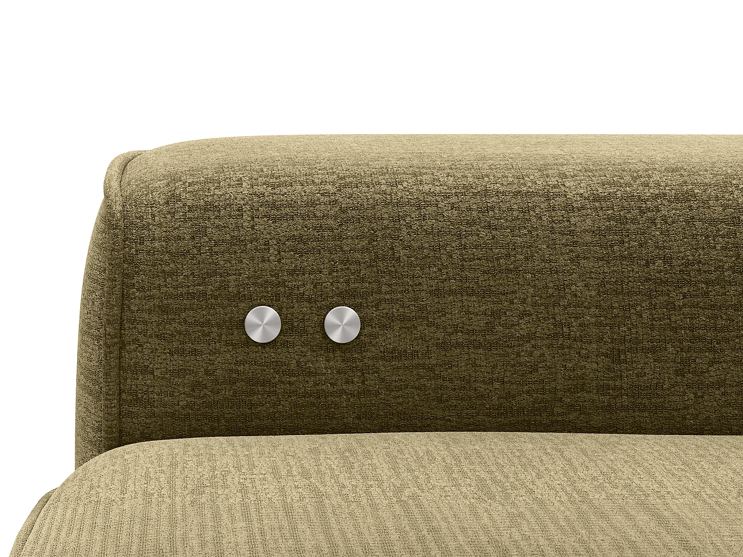 Canapé d'angle gauche avec assise coulissante électrique en tissu chenille vert kaki TONALIO